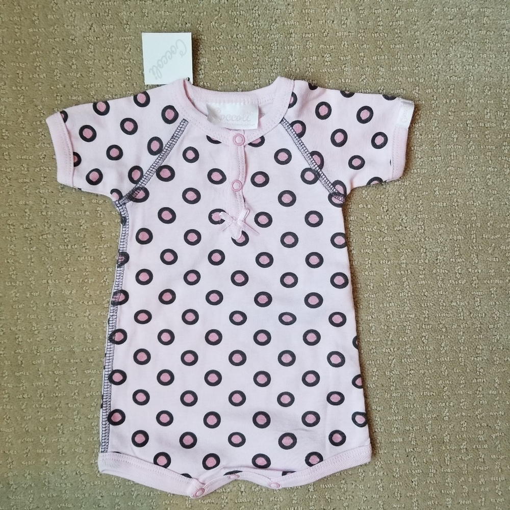 Nwt Coccoli Pink Dot Onesie 1 M